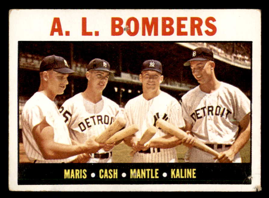 1964 Topps Baseball #331 Mickey Mantle Al Kaline Roger Maris VG 540729