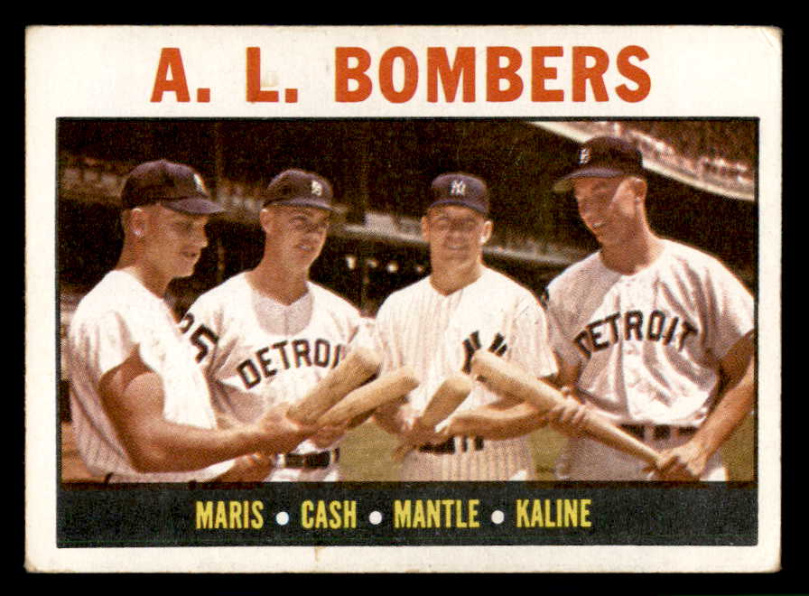 1964 Topps Baseball #331 Mickey Mantle Al Kaline Roger Maris VG 540730