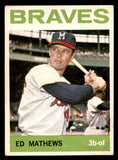 1964 Topps Baseball #035 Eddie Mathews Braves EX 540735