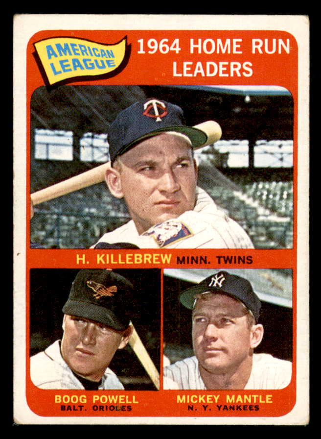 1965 Topps Baseball #003 A.L. Home Run Leaders Mickey Mantle VG-EX 540789