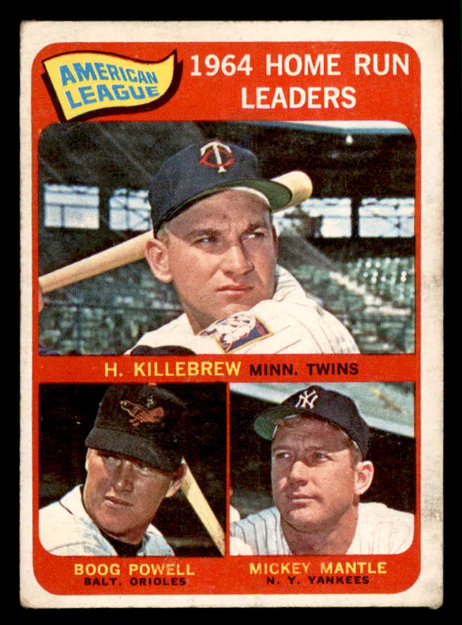 1965 Topps Baseball #003 A.L. Home Run Leaders Mickey Mantle VG-EX 540790