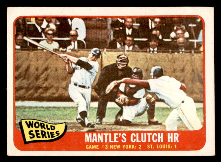 1965 Topps Baseball #134 World Series Game 3 Mickey Mantle EX 540842