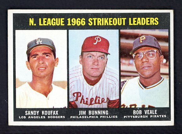1967 Topps Baseball #238 N.L. Strike Out Leaders Sandy Koufax EX+/EX-MT 540918