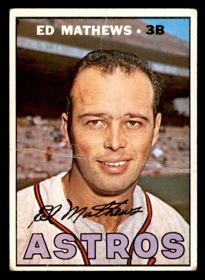 1967 Topps Baseball #166 Eddie Mathews Astros Poor 540951