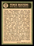 1967 Topps Baseball #423 Willie Mays Willie McCovey EX-MT 540957