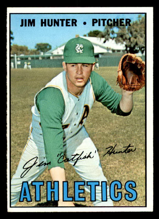 1967 Topps Baseball #369 Catfish Hunter A's EX+/EX-MT 541003