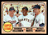 1968 Topps Baseball #490 Mickey Mantle Willie Mays VG 541032