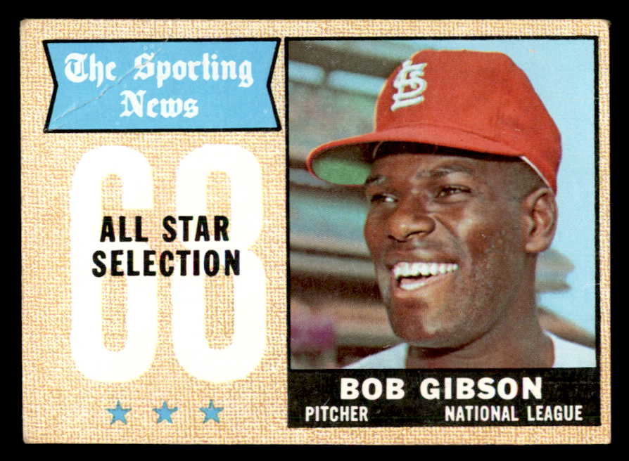 1968 Topps Baseball #378 Bob Gibson A.S. Cardinals VG 541045