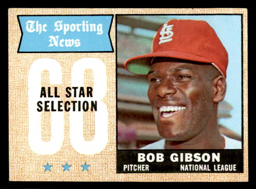 1968 Topps Baseball #378 Bob Gibson A.S. Cardinals EX 541046