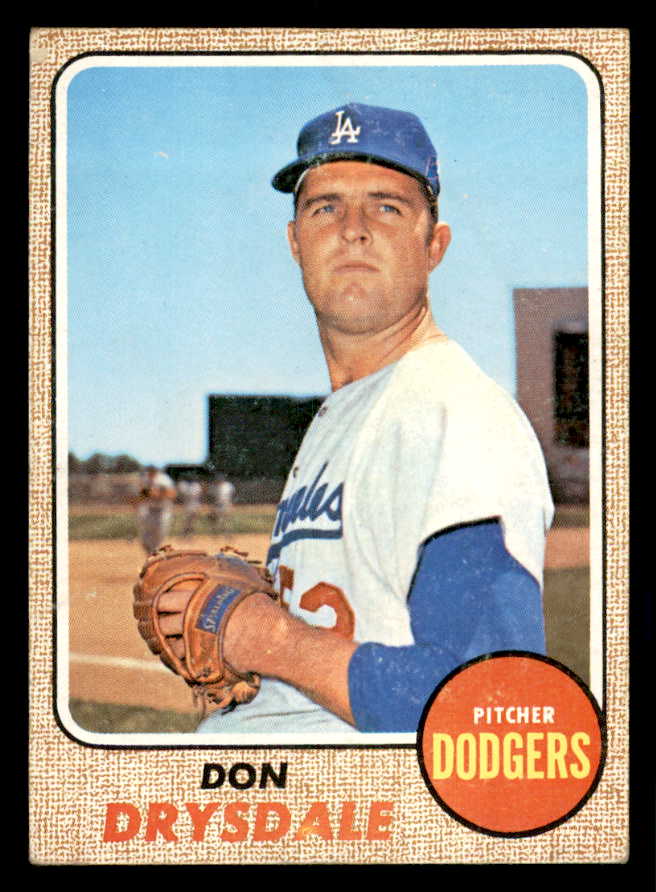 1968 Topps Baseball #145 Don Drysdale Dodgers EX 541050