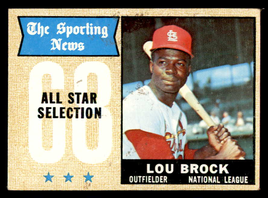 1968 Topps Baseball #372 Lou Brock A.S. Cardinals EX+/EX-MT 541058
