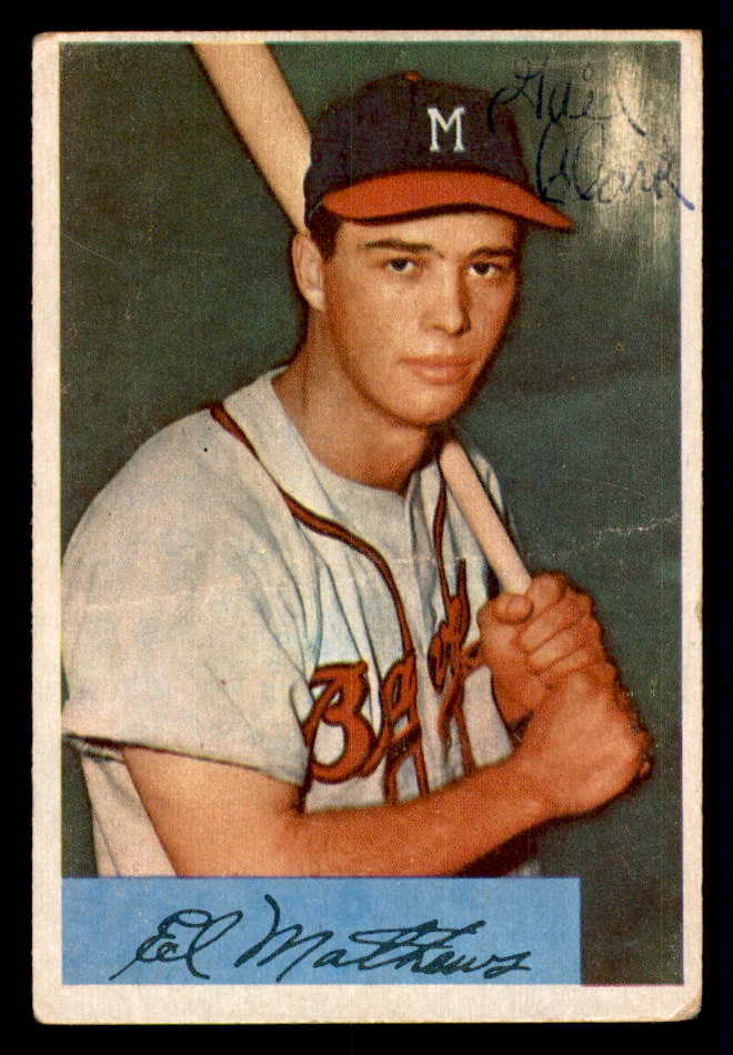 1954 Bowman Baseball #064 Eddie Mathews Braves Poor 541148