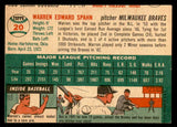 1954 Topps Baseball #020 Warren Spahn Braves VG 541154