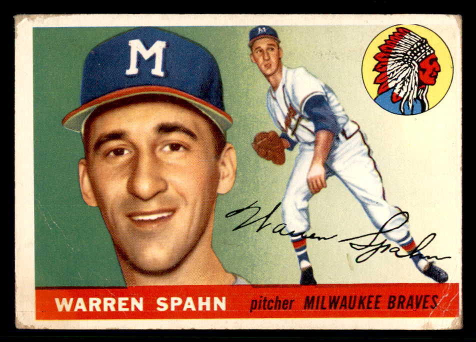 1955 Topps Baseball #031 Warren Spahn Braves VG 541162