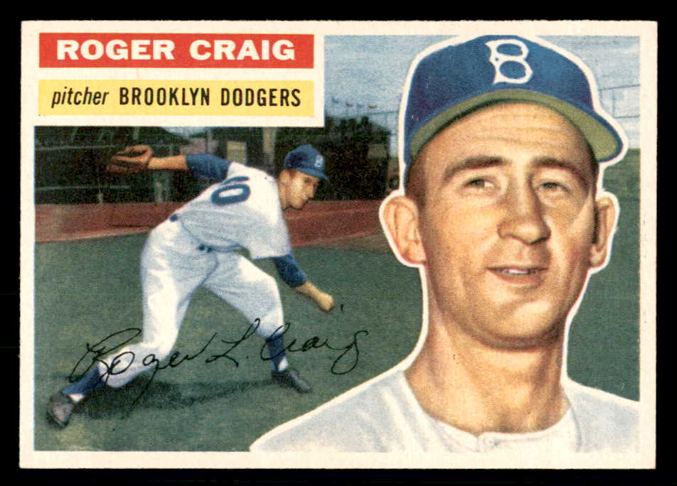 1956 Topps Baseball #063 Roger Craig Dodgers NR-MT White 541174