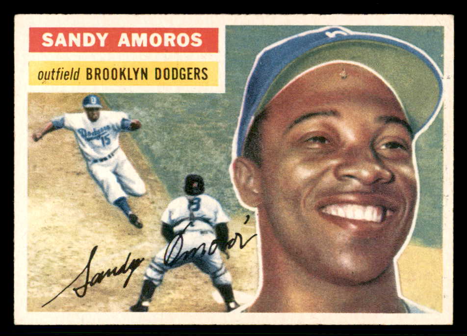 1956 Topps Baseball #042 Sandy Amoros Dodgers EX-MT White 541181