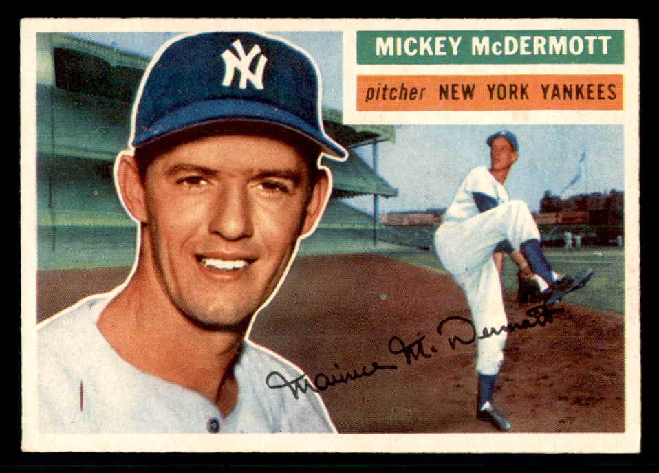 1956 Topps Baseball #340 Mickey McDermott Yankees EX-MT 541182