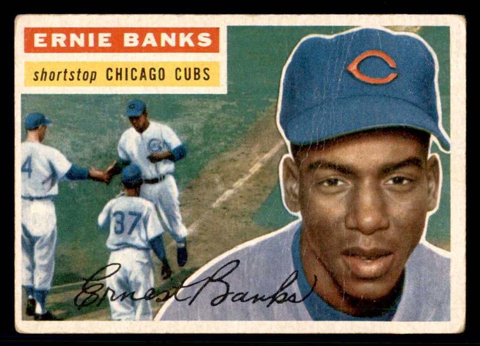 1956 Topps Baseball #015 Ernie Banks Cubs VG White 541186