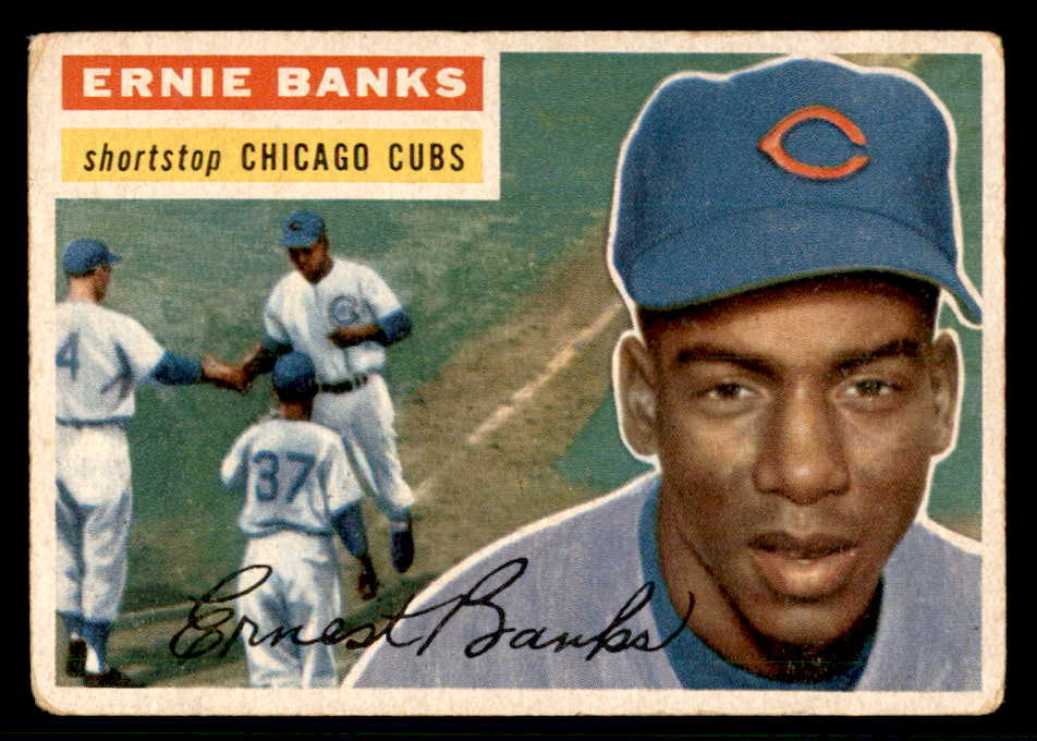 1956 Topps Baseball #015 Ernie Banks Cubs VG White 541187