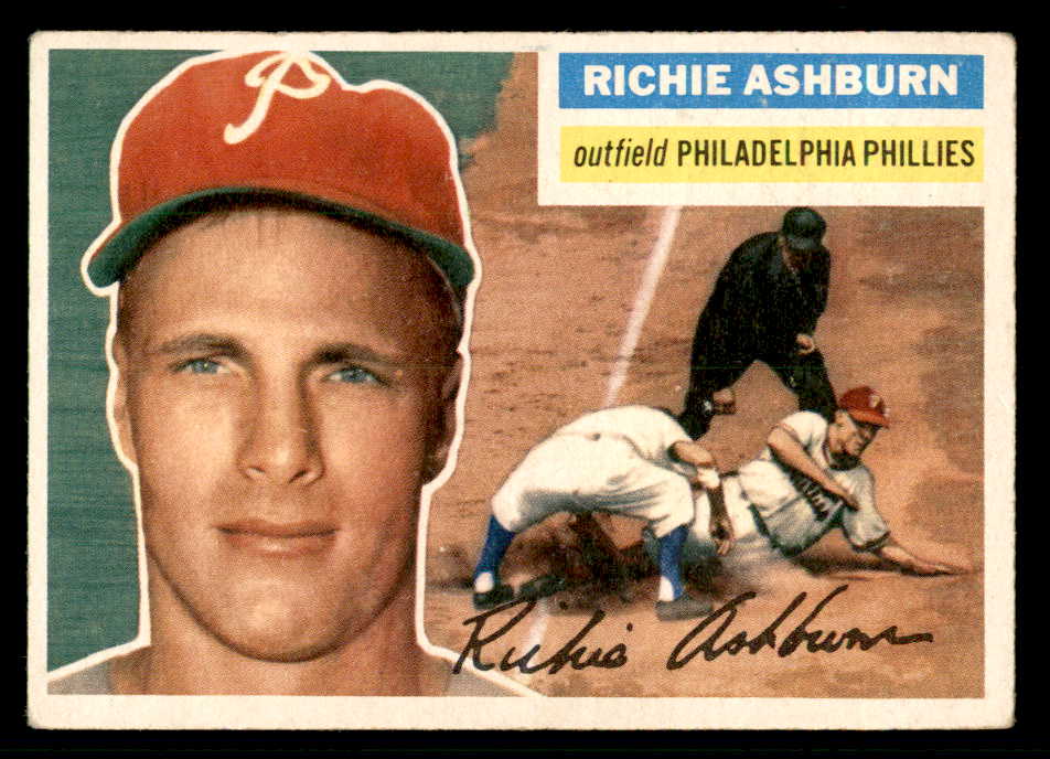 1956 Topps Baseball #120 Richie Ashburn Phillies EX Gray 541191