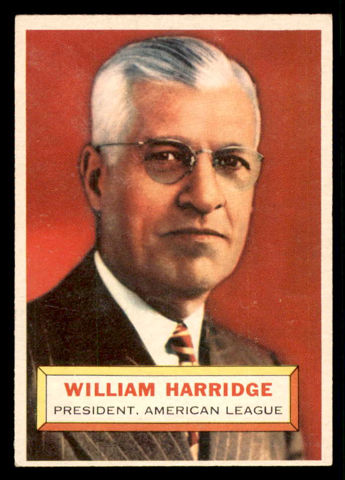 1956 Topps Baseball #001 William Harridge President EX-MT Gray 541202