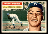 1956 Topps Baseball #173 Johnny Podres Dodgers EX+/EX-MT Gray 541215