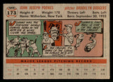 1956 Topps Baseball #173 Johnny Podres Dodgers EX+/EX-MT Gray 541215