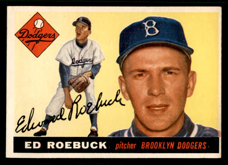 1955 Topps Baseball #195 Ed Roebuck Dodgers EX-MT 541227