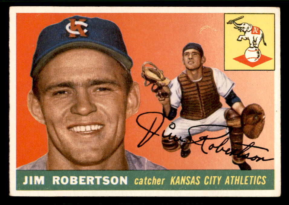 1955 Topps Baseball #177 Jim Robertson A's EX-MT 541230