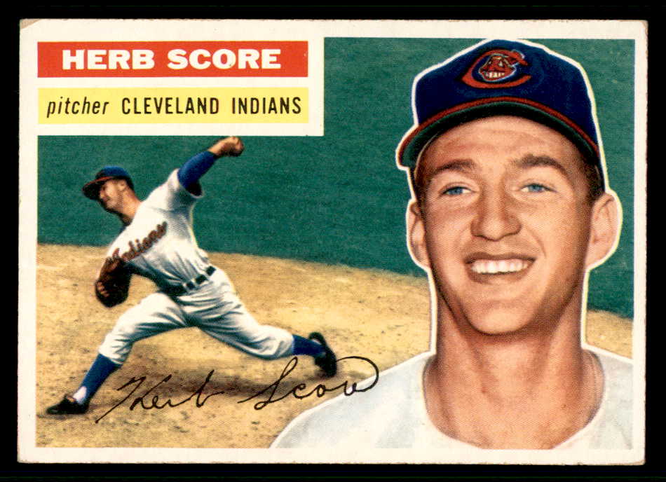 1956 Topps Baseball #140 Herb Score Indians EX+/EX-MT White 541240