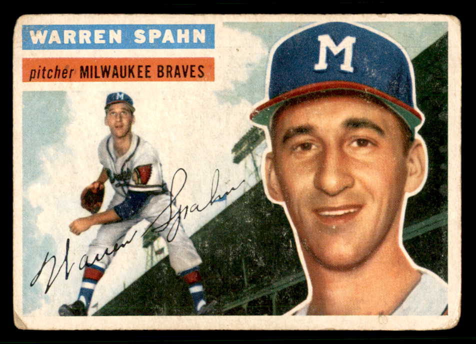 1956 Topps Baseball #010 Warren Spahn Braves VG Gray 541246