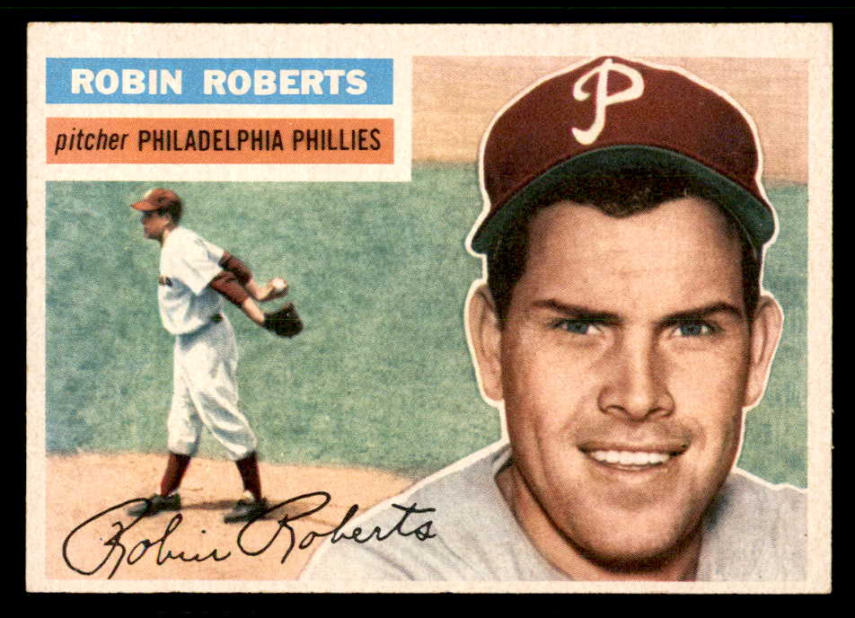 1956 Topps Baseball #180 Robin Roberts Phillies EX-MT Gray 541248