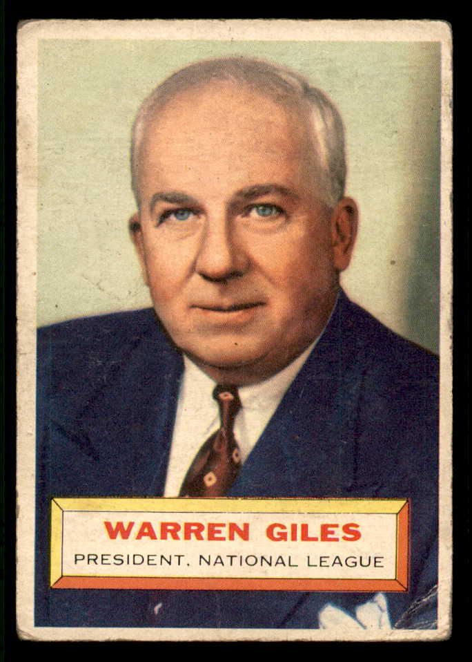 1956 Topps Baseball #002 Warren Giles President VG Gray 541255