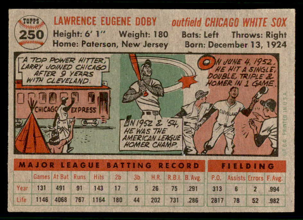 1956 Topps Baseball #250 Larry Doby White Sox EX 541261