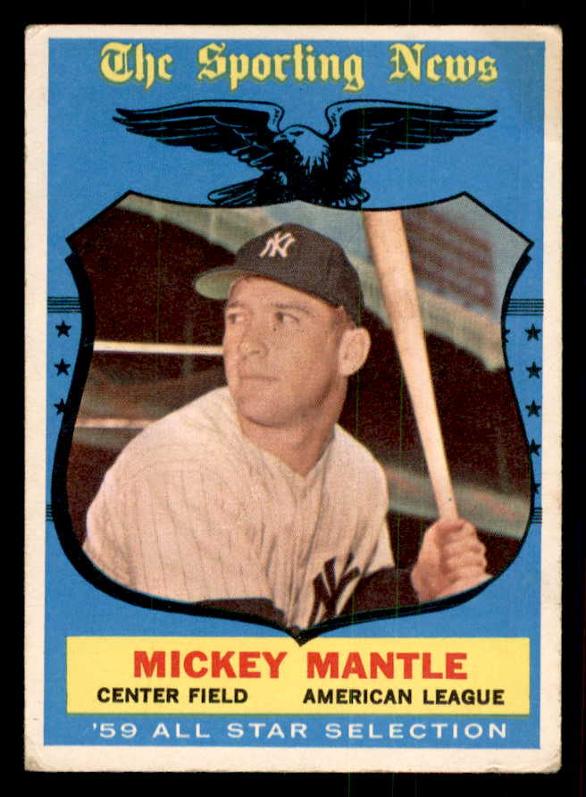 1959 Topps Baseball #564 Mickey Mantle A.S. Yankees VG 541287