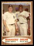 1962 Topps Baseball #018 Mickey Mantle Willie Mays EX+/EX-MT 541304