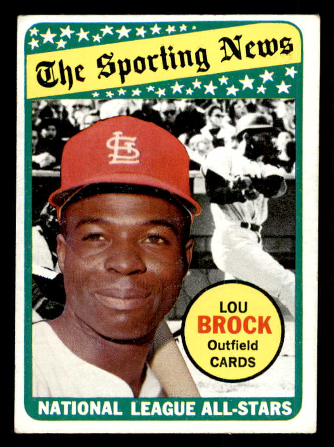 1969 Topps Baseball #428 Lou Brock A.S. Cardinals EX 541365