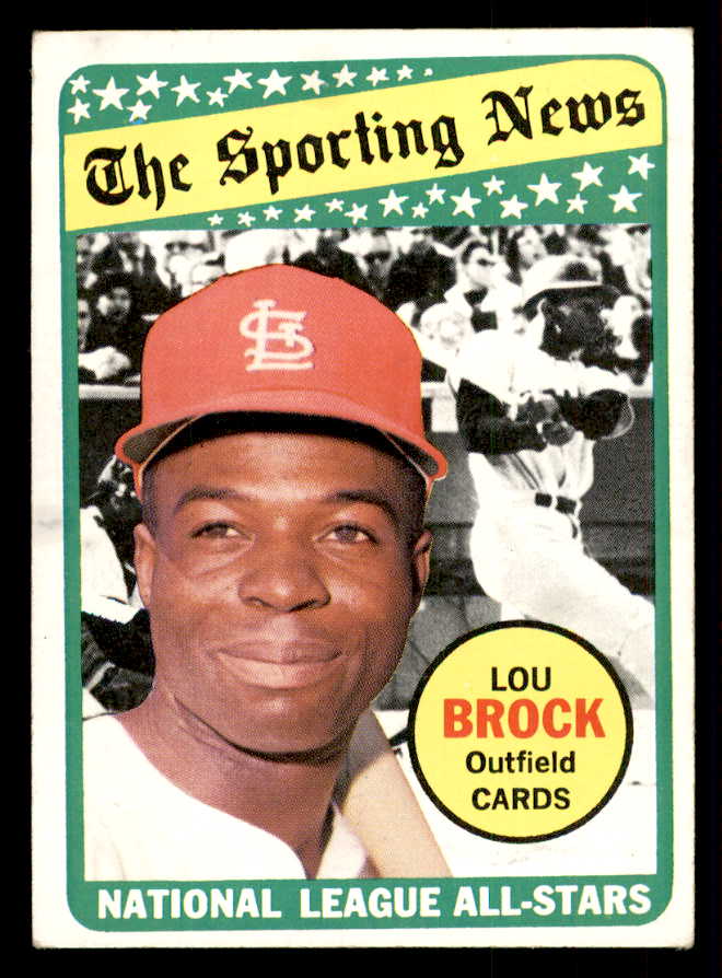 1969 Topps Baseball #428 Lou Brock A.S. Cardinals EX 541366