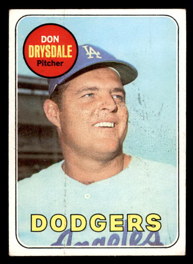 1969 Topps Baseball #400 Don Drysdale Dodgers EX 541369