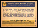 1970 Topps Baseball #211 Ted Williams Senators EX+/EX-MT 541415