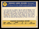 1970 Topps Baseball #211 Ted Williams Senators EX+/EX-MT 541418