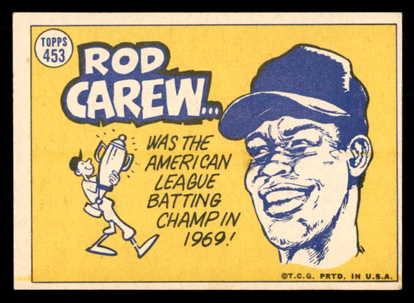 1970 Topps Baseball #453 Rod Carew A.S. Twins EX+/EX-MT 541462