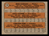 1972 Topps Baseball #079 Carlton Fisk Red Sox EX-MT 541476