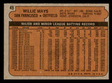 1972 Topps Baseball #049 Willie Mays Giants NR-MT 541513