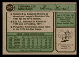 1974 Topps Baseball #340 Thurman Munson Yankees EX-MT 541561
