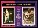 1975 Topps Baseball #195 Mickey Mantle Hank Aaron EX-MT 541579