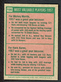 1975 Topps Baseball #195 Mickey Mantle Hank Aaron EX-MT 541579