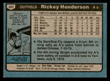 1980 Topps Baseball #482 Rickey Henderson A's EX-MT 541639