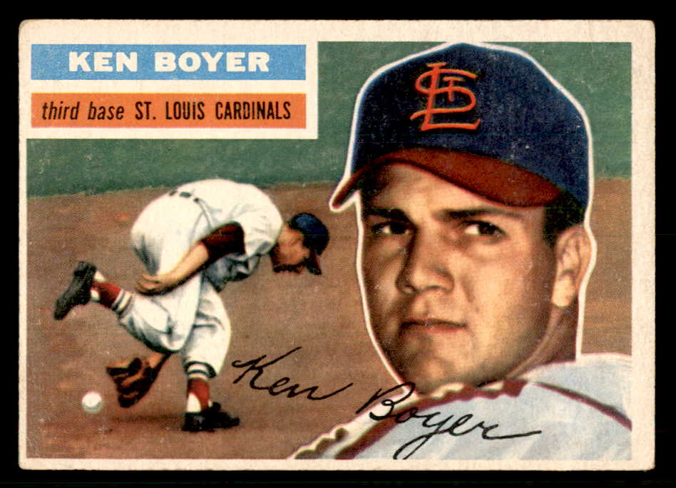 1956 Topps Baseball #014 Ken Boyer Cardinals VG-EX Gray 541642