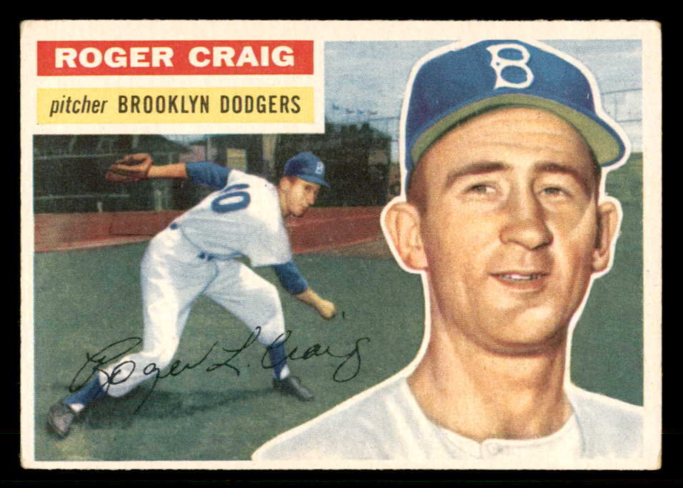1956 Topps Baseball #063 Roger Craig Dodges VG-EX White 541645